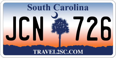 SC license plate JCN726