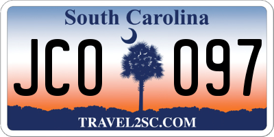 SC license plate JCO097