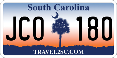 SC license plate JCO180