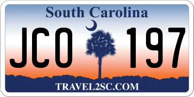 SC license plate JCO197