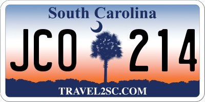 SC license plate JCO214
