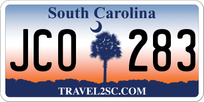 SC license plate JCO283