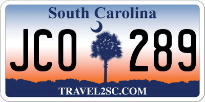 SC license plate JCO289