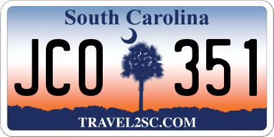 SC license plate JCO351