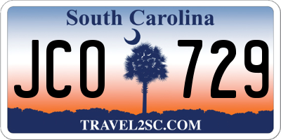 SC license plate JCO729