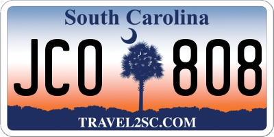 SC license plate JCO808