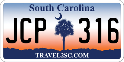 SC license plate JCP316