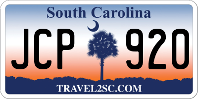 SC license plate JCP920