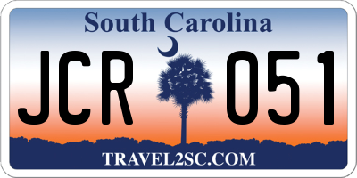 SC license plate JCR051