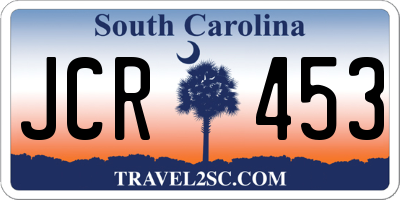 SC license plate JCR453