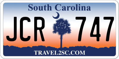 SC license plate JCR747