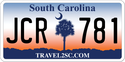 SC license plate JCR781