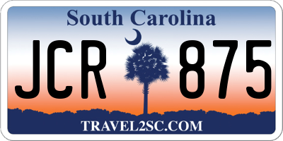 SC license plate JCR875