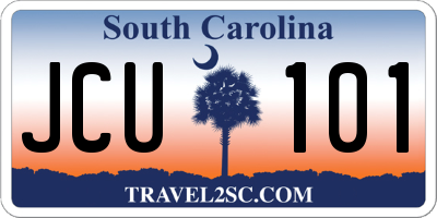 SC license plate JCU101