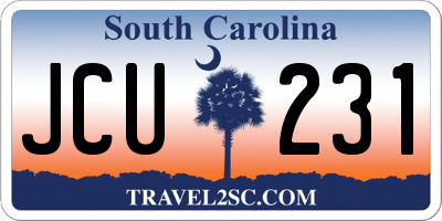SC license plate JCU231