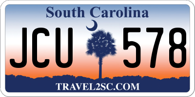 SC license plate JCU578