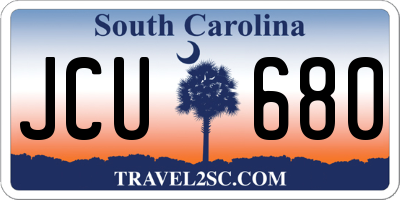 SC license plate JCU680