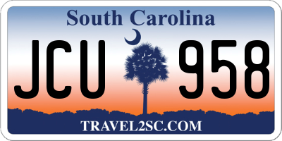 SC license plate JCU958