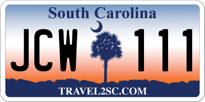 SC license plate JCW111