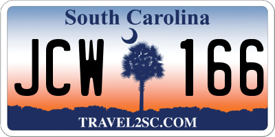 SC license plate JCW166