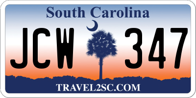 SC license plate JCW347