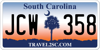 SC license plate JCW358