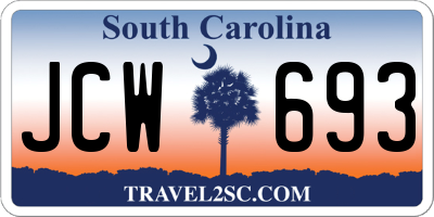 SC license plate JCW693