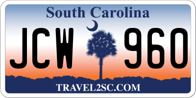 SC license plate JCW960
