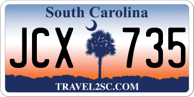 SC license plate JCX735