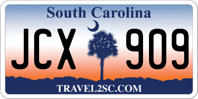 SC license plate JCX909