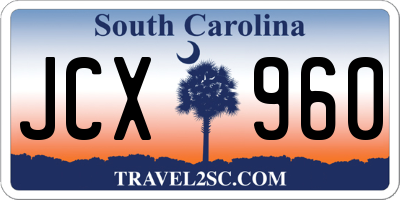 SC license plate JCX960