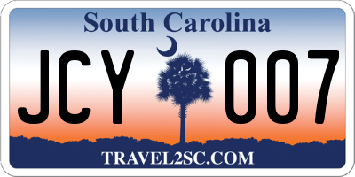 SC license plate JCY007