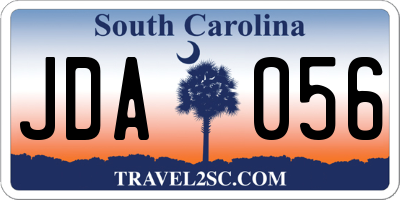 SC license plate JDA056