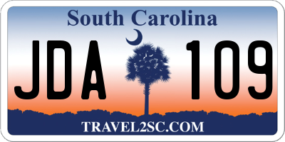 SC license plate JDA109
