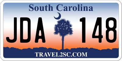 SC license plate JDA148