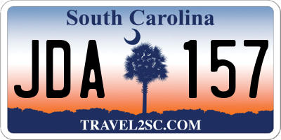 SC license plate JDA157