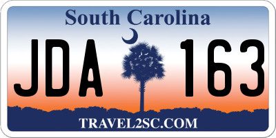 SC license plate JDA163