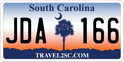 SC license plate JDA166