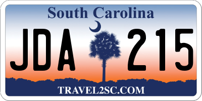 SC license plate JDA215