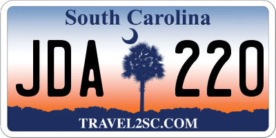 SC license plate JDA220
