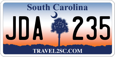 SC license plate JDA235