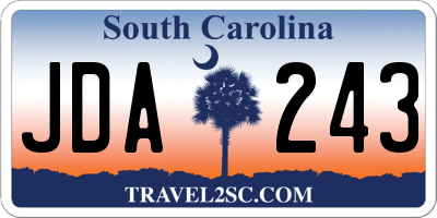 SC license plate JDA243
