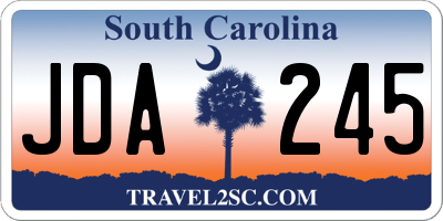 SC license plate JDA245