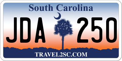 SC license plate JDA250