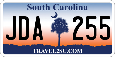 SC license plate JDA255