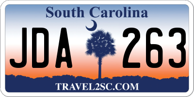 SC license plate JDA263