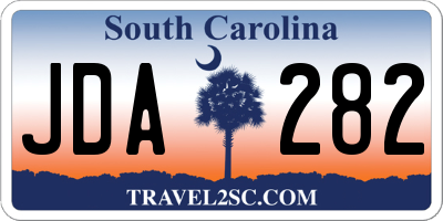 SC license plate JDA282