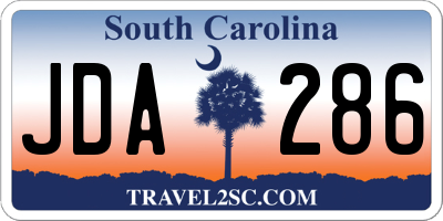 SC license plate JDA286