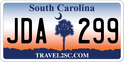 SC license plate JDA299