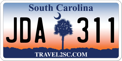 SC license plate JDA311